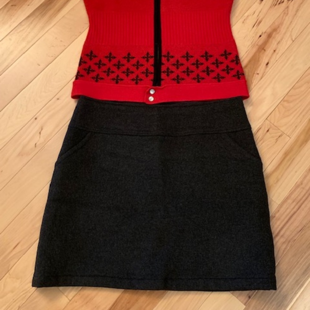 Gray Wool Aventura Skirt - Mini Fully Lined